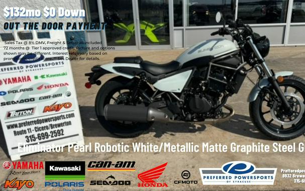 2024 Kawasaki Eliminator Pearl Robotic White/Metallic Matte Graphite Steel Gray