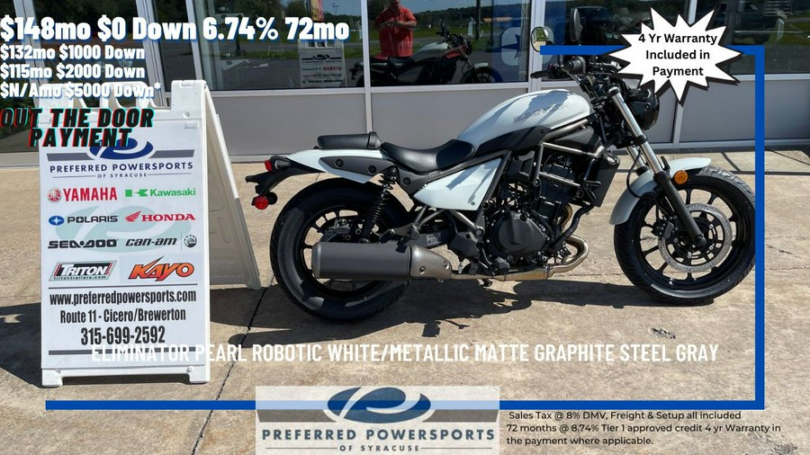2024 Kawasaki Eliminator Pearl Robotic White/Metallic Matte Graphite Steel Gray
