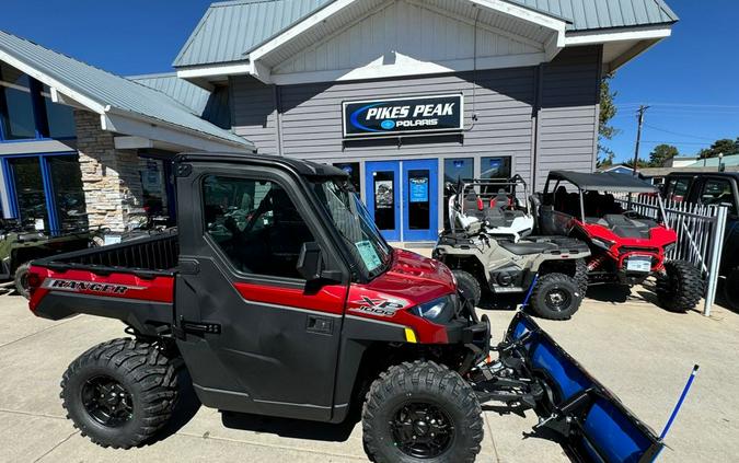 2025 Polaris Industries RANGER XP 1000 NORTHSTAR PREMIUM SUNSET RED with PLOW