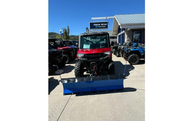 2025 Polaris Industries RANGER XP 1000 NORTHSTAR PREMIUM SUNSET RED with PLOW