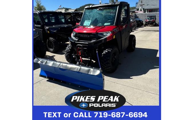 2025 Polaris Industries RANGER XP 1000 NORTHSTAR PREMIUM SUNSET RED with PLOW