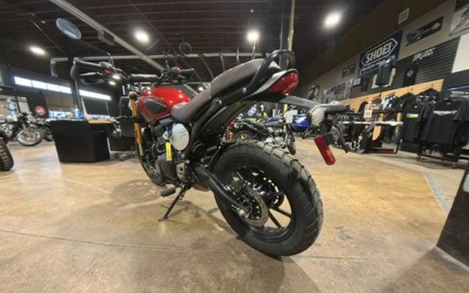 2025 Triumph Scrambler 400 X Carnival Red / Phantom Black X Matte Khaki Green Fusion White