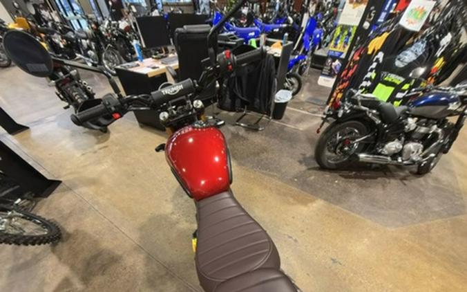 2025 Triumph Scrambler 400 X Carnival Red / Phantom Black X Matte Khaki Green Fusion White