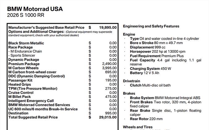 2026 BMW S 1000 RR