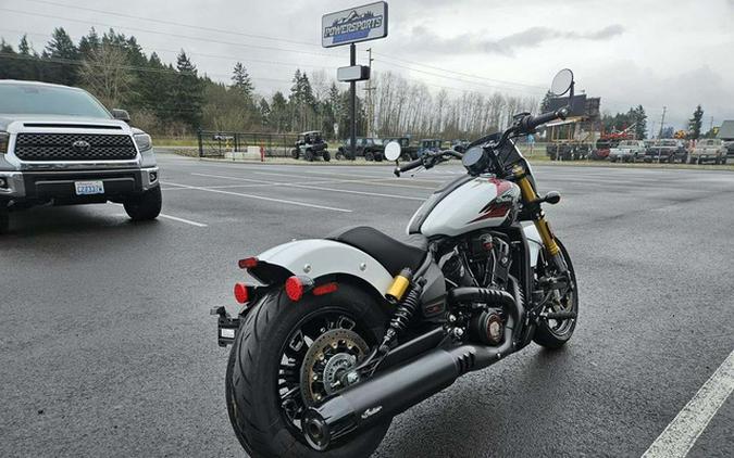 2025 Indian 101 Scout Ghost White Metallic With Graphics