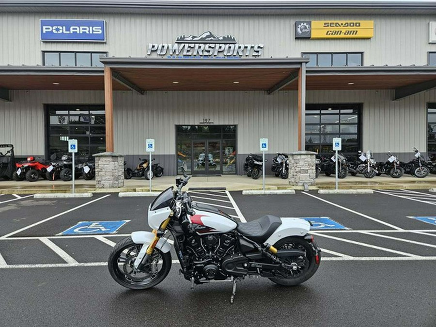 2025 Indian 101 Scout Ghost White Metallic With Graphics