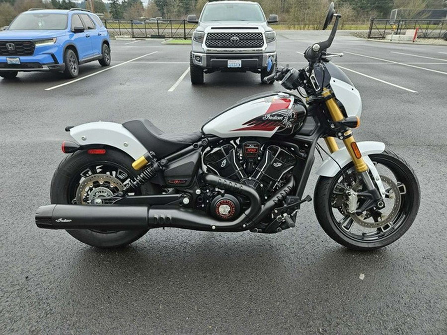 2025 Indian 101 Scout Ghost White Metallic With Graphics