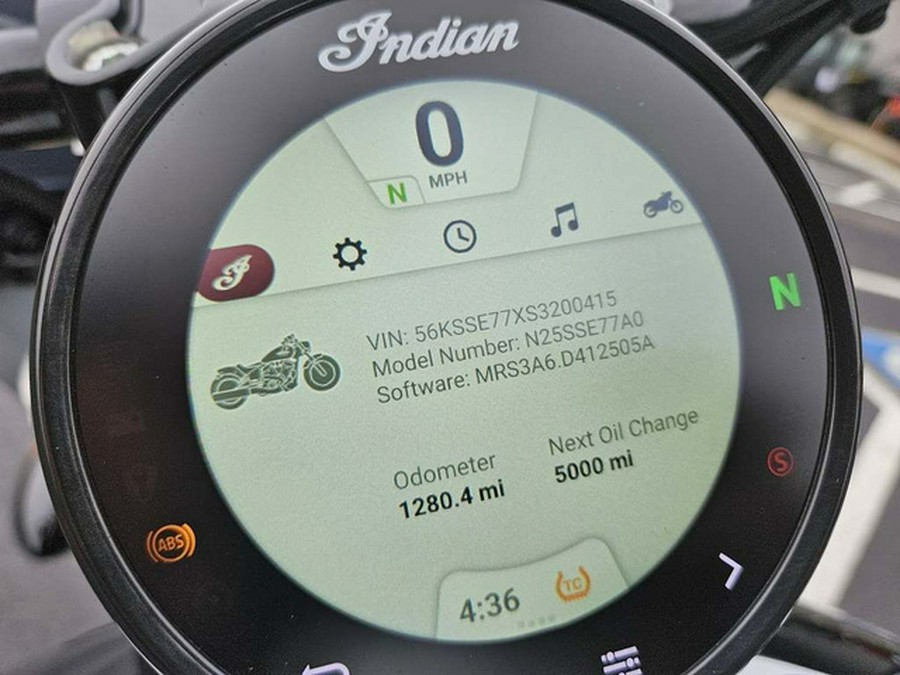 2025 Indian 101 Scout Ghost White Metallic With Graphics