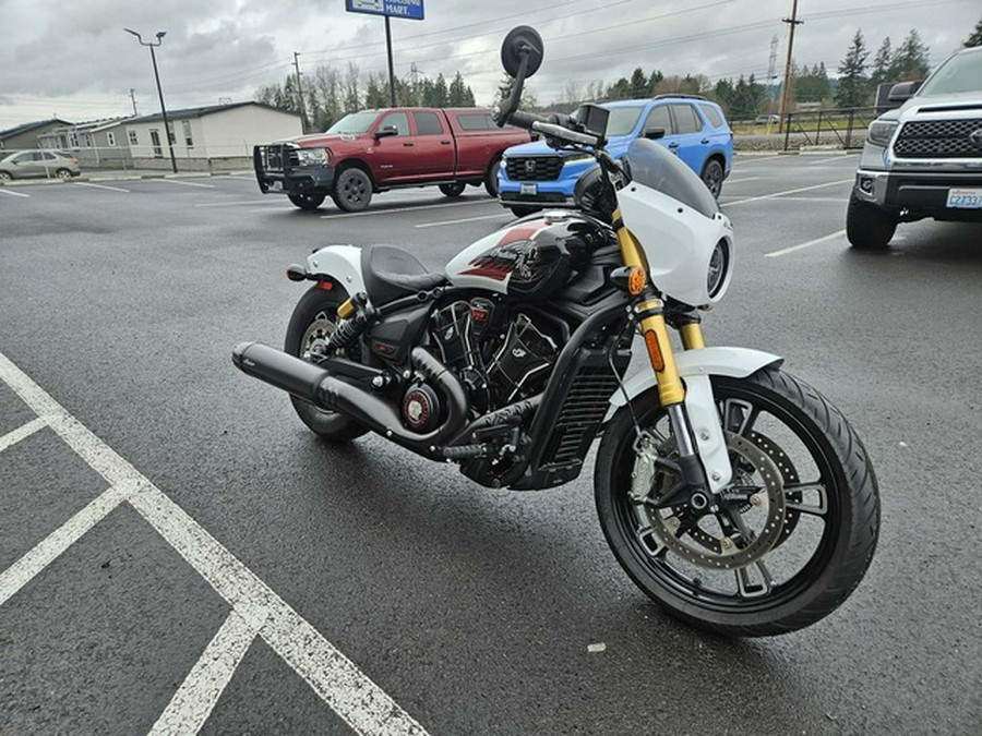 2025 Indian 101 Scout Ghost White Metallic With Graphics