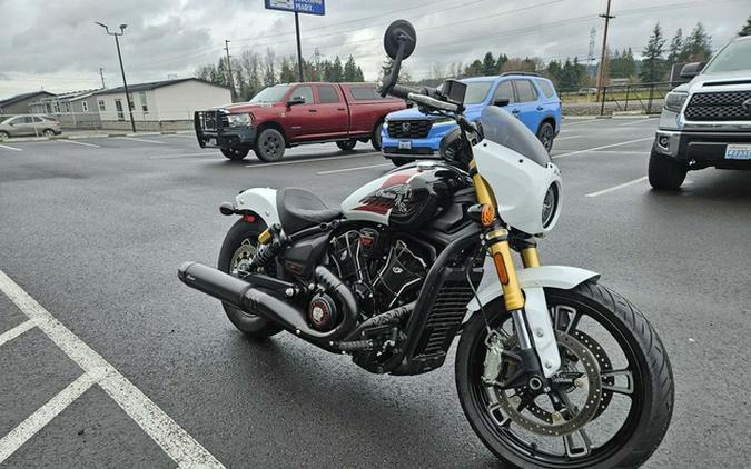 2025 Indian 101 Scout Ghost White Metallic With Graphics