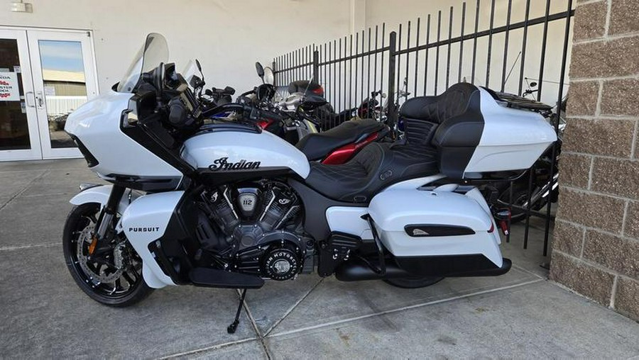 2026 Indian Motorcycle® Pursuit® Dark Horse® 112 Ghost White Metallic with Black Metallic