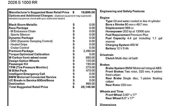 2026 BMW S 1000 RR