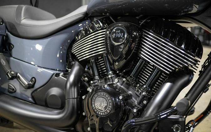 2024 Indian Motorcycle® Chieftain® Dark Horse® w/Powerband Audio Pkg Icon Stealth Gray Azure