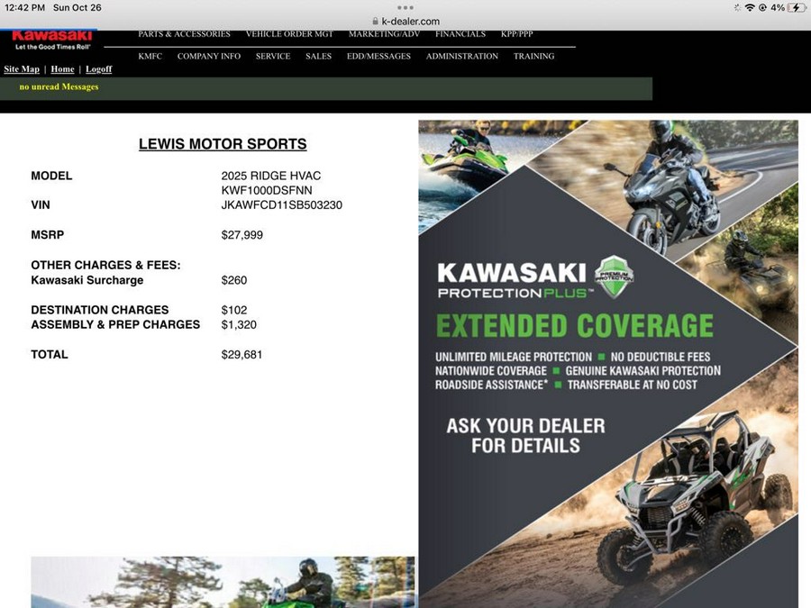 2025 Kawasaki RIDGE® HVAC