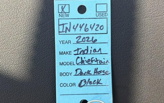 2026 Indian Chieftain Powerplus Dark Horse 112 W/Powerband Chalk With Black Metallic