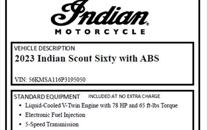 2023 Indian Motorcycle Scout® Sixty ABS