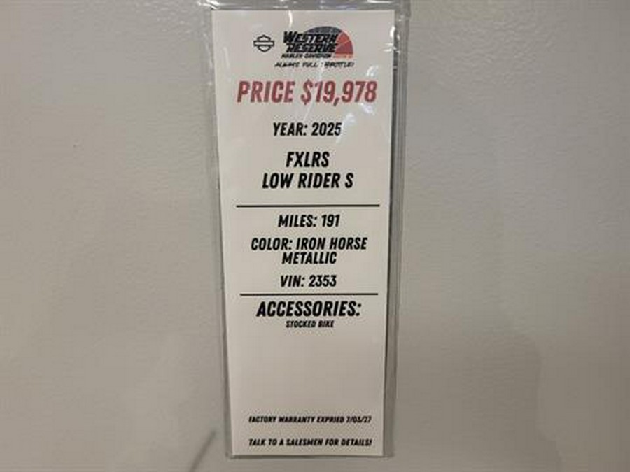 2025 Harley-Davidson Low Rider® S