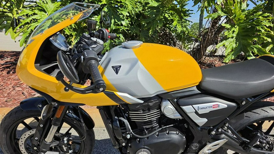 2026 Triumph Thruxton 400 Metallic Racing Yellow / Aluminium Silver 400