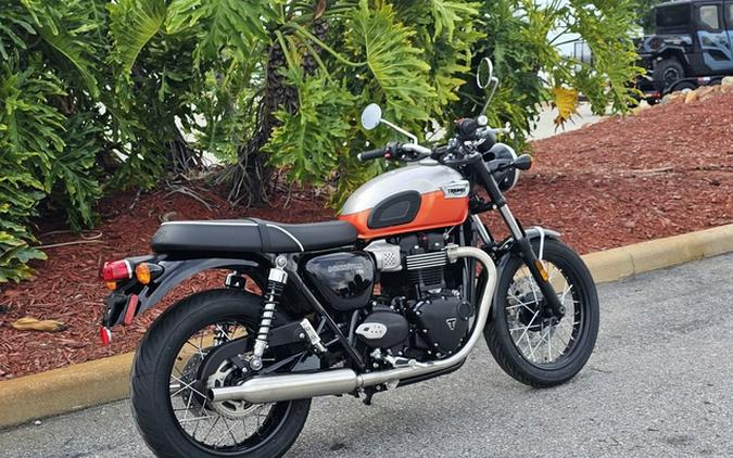 2025 Triumph Bonneville T100 Aluminum / Baja Orange