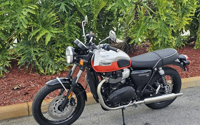 2025 Triumph Bonneville T100 Aluminum / Baja Orange