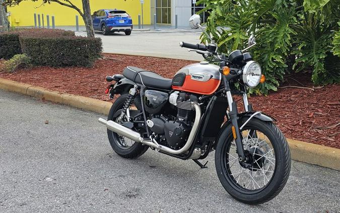 2025 Triumph Bonneville T100 Aluminum / Baja Orange