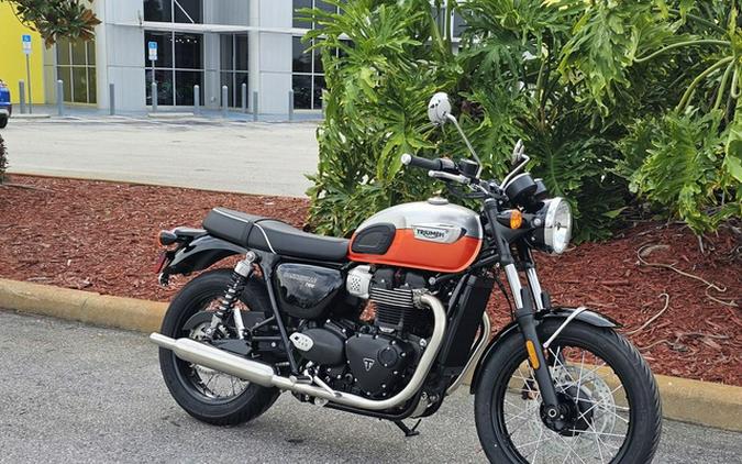 2025 Triumph Bonneville T100 Aluminum / Baja Orange