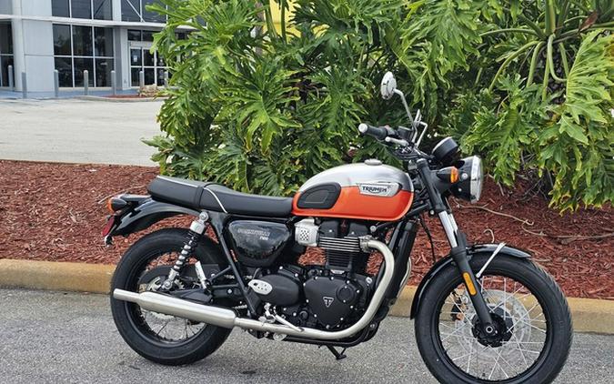 2025 Triumph Bonneville T100 Aluminum / Baja Orange