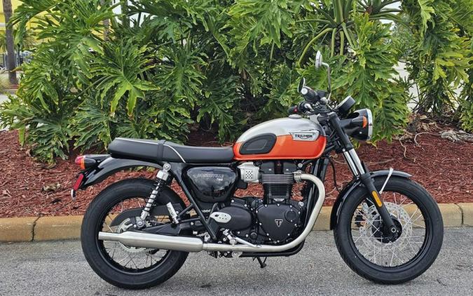 2025 Triumph Bonneville T100 Aluminum / Baja Orange