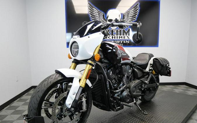 2025 Indian Motorcycle® 101 Scout® Ghost White Metallic with Graphics