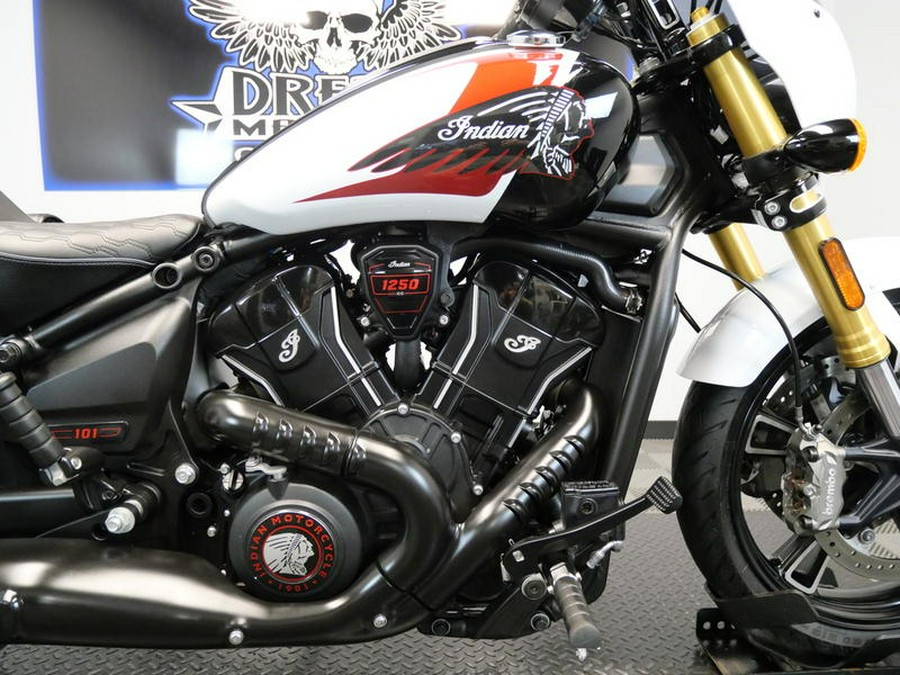 2025 Indian Motorcycle® 101 Scout® Ghost White Metallic with Graphics