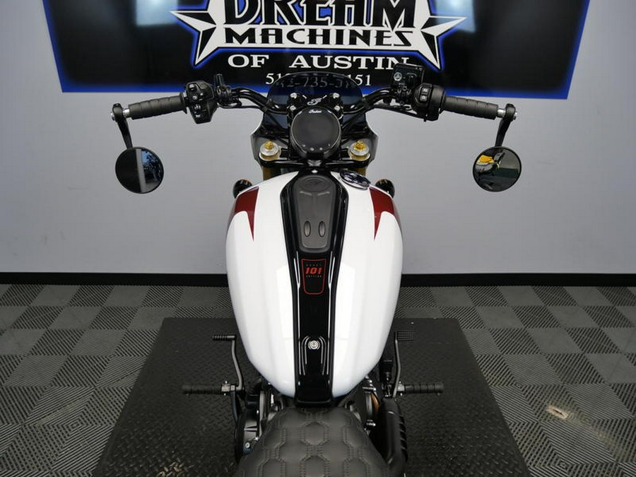 2025 Indian Motorcycle® 101 Scout® Ghost White Metallic with Graphics