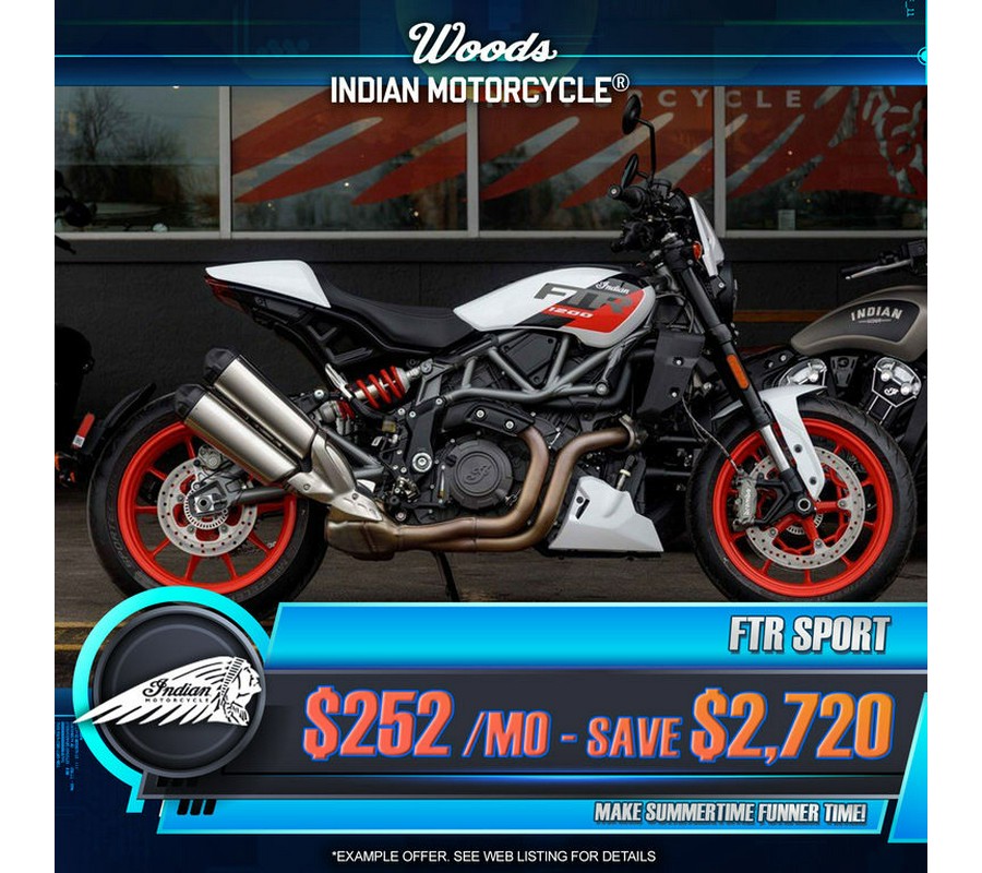 2023 Indian Motorcycle® FTR Sport White Lightning/Indy Red