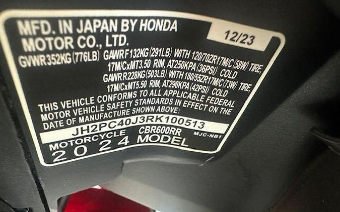 2024 Honda CBR600RR