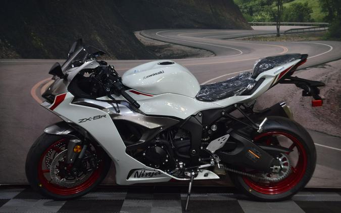 2024 Kawasaki Ninja® ZX™-6R ABS Pearl Robotic White/Metallic Graphite Gray