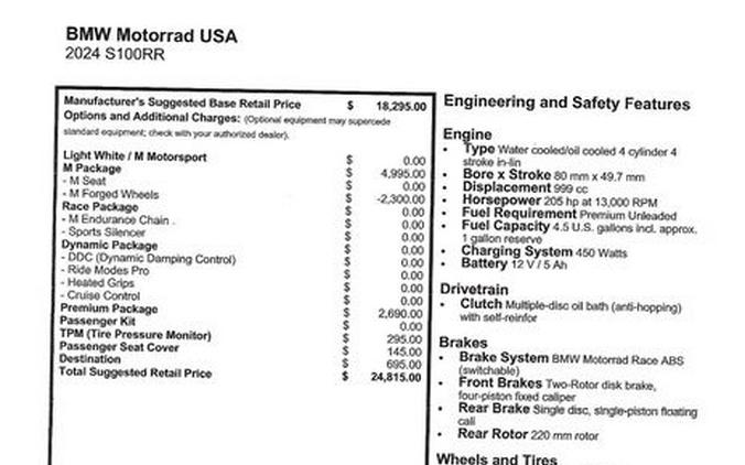 New 2024 BMW S 1000 RR