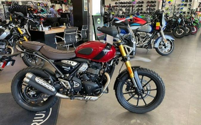 2025 Triumph Scrambler 400 X Carnival Red / Phantom Black