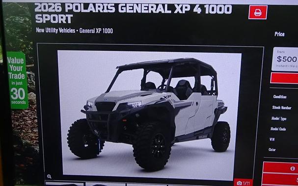2026 Polaris General XP 4 1000 Sport