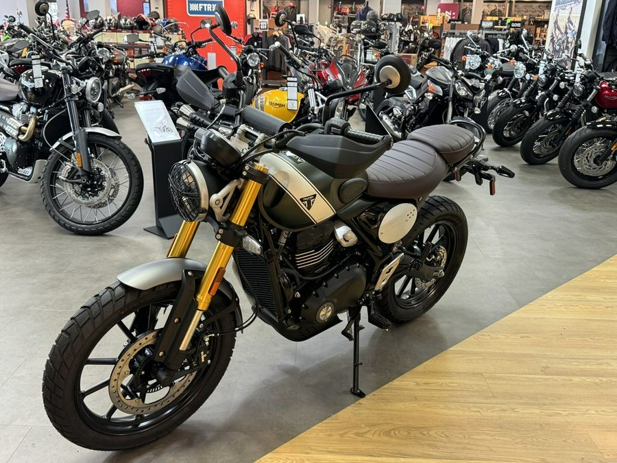 2024 Triumph Scrambler 400 X Matte Khaki Green / Fusion White