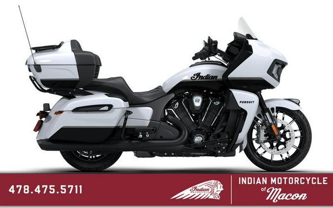 2026 Indian Motorcycle® Pursuit® Dark Horse® 112 w/ PowerBand Audio Ghost White Metallic with Black