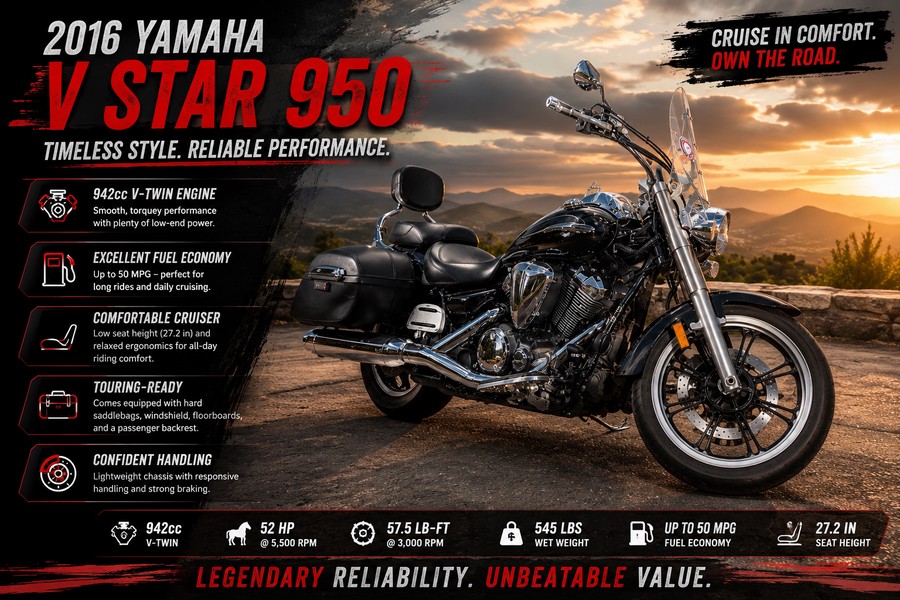 2016 YAMAHA XVS950A V STAR TOURER - F023368