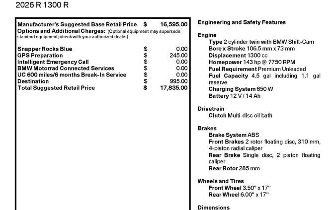 2026 BMW R 1300 R