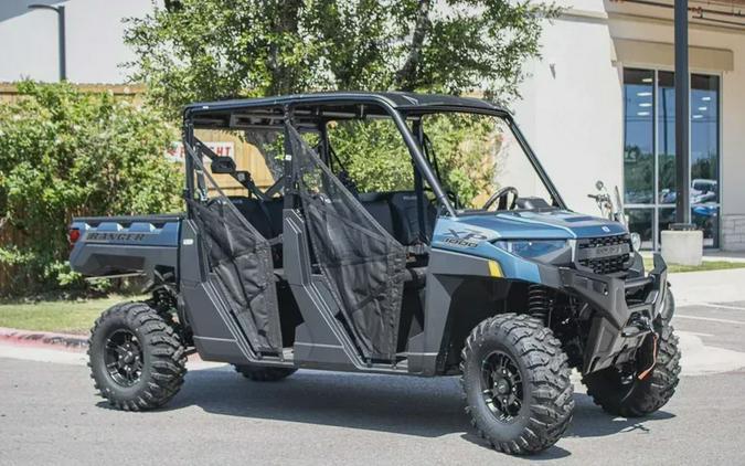 New 2025 POLARIS RANGER CREW XP 1000 PREMIUM BLUE SLATE METALLIC SMOKE