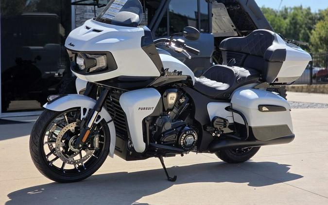 2025 Indian Motorcycle® Pursuit® Dark Horse® 112 Ghost White Metallic Crystal with Black Vivid