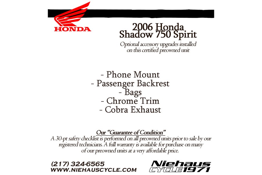 2006 Honda VT750DC SHADOW SPIRIT