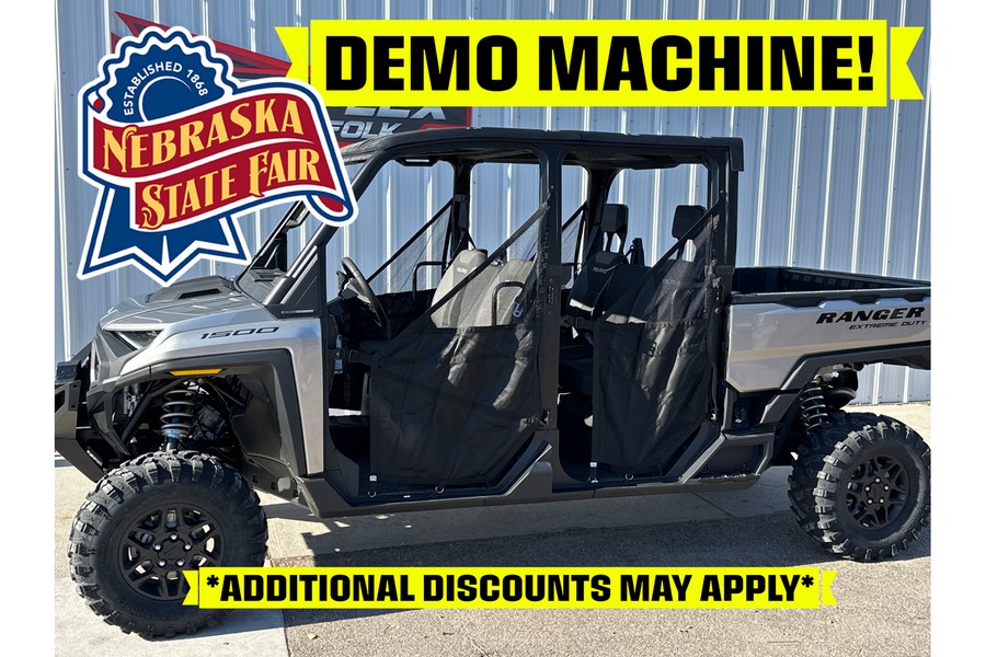 2024 Polaris Industries RANGER CREW XD 1500 PREMIUM - STATE FAIR DEMO TURBO SILVER