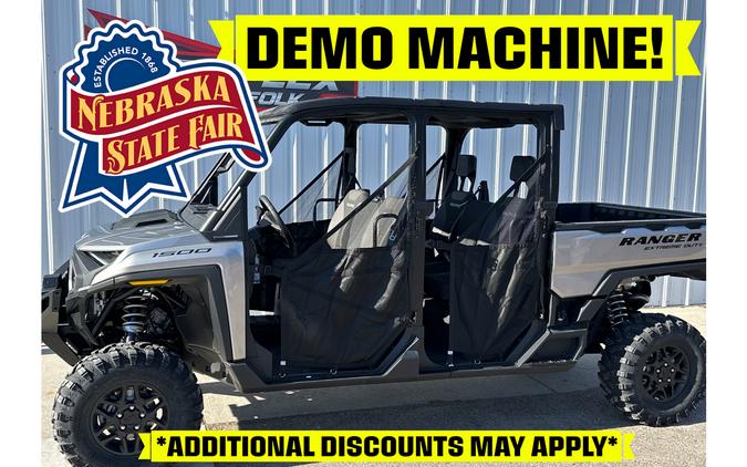 2024 Polaris Industries RANGER CREW XD 1500 PREMIUM - STATE FAIR DEMO TURBO SILVER