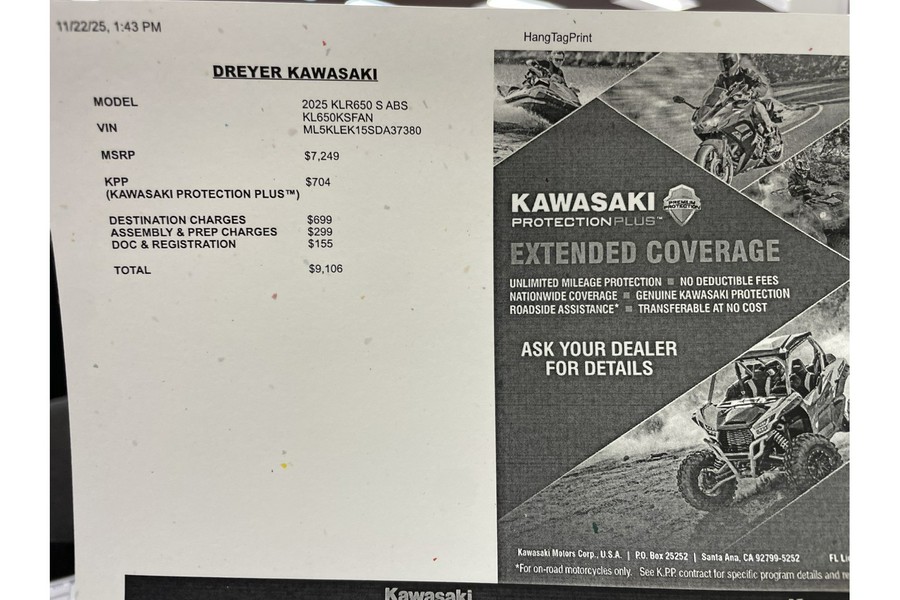 2025 Kawasaki KLR650 S ABS