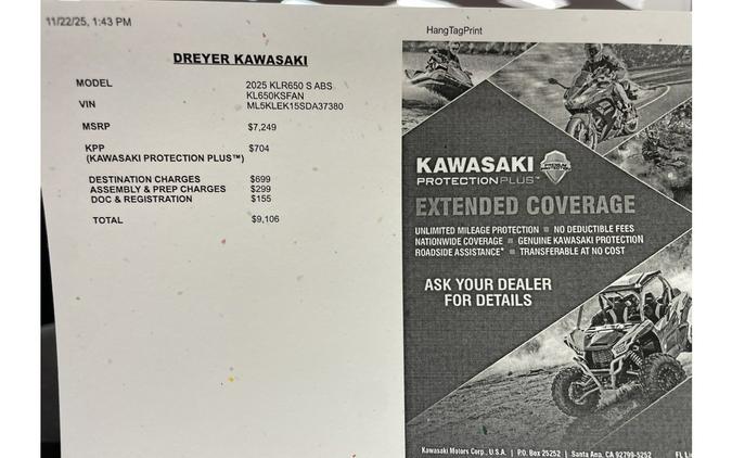 2025 Kawasaki KLR650 S ABS