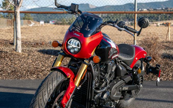 2025 Indian 101 Scout Sunset Red Metallic With Graphics