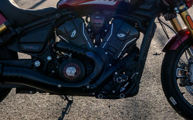 2025 Indian 101 Scout Sunset Red Metallic With Graphics